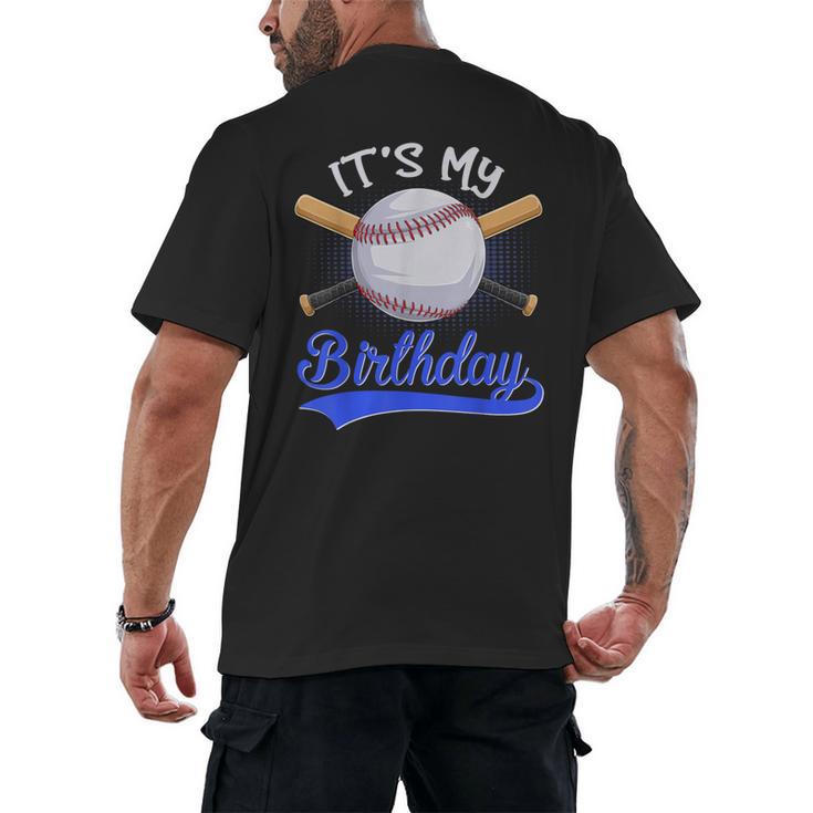 Kids 8th Baseball Birthday Party Boys Sport Fan 8 Years Old Men's Back Print T-Shirt