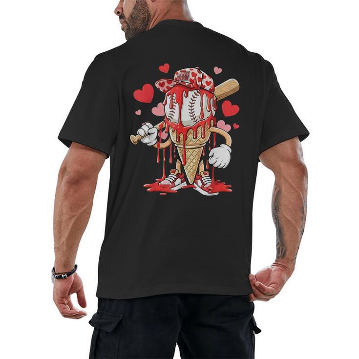 Kids Baseball Drip Ice Cream Apparel Kids Boys Valentine Men's Back Print T-Shirt