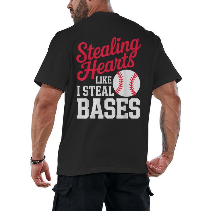 Kids Stealing Hearts Cute Baseball Boys Men's Back Print T-Shirt