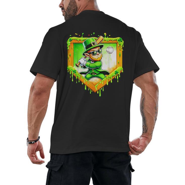 Leprechaun Baseball St Patricks Day Ice Cream Drip Men Boys Men's Back Print T-Shirt