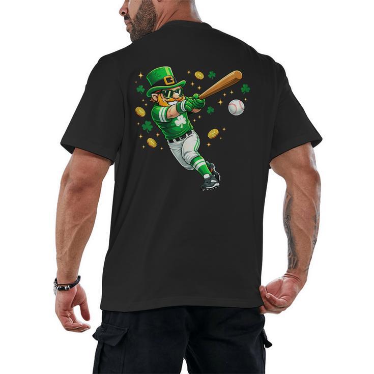 Leprechaun Play Baseball St Patrick's Day Men Kid Boys Men's Back Print T-Shirt