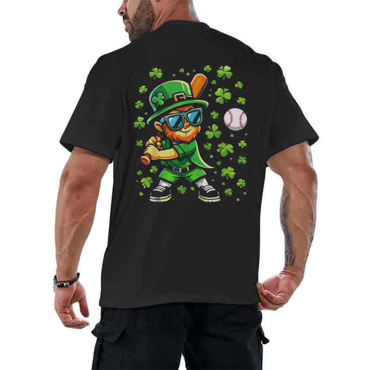 Leprechaun Playing Baseball Happy St Patricks Day Men Boys Men's Back Print T-Shirt