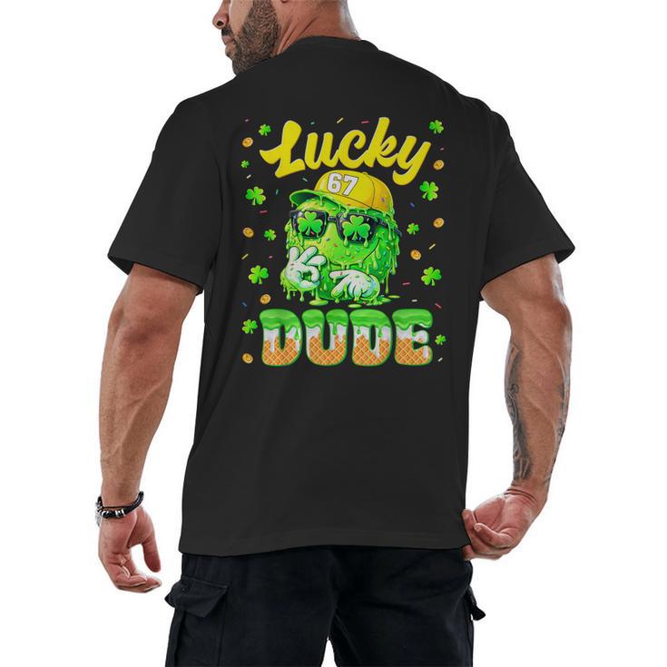 Lucky Dude Drip Baseball Shamrock St Patrick Men Boy Youth Men's Back Print T-Shirt