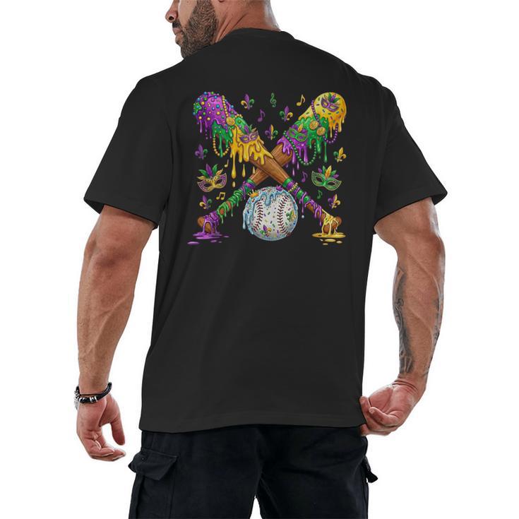 Mardi Gras Baseball Drip Shirt Cool Dripping Baseball Drip Men's Back Print T-Shirt
