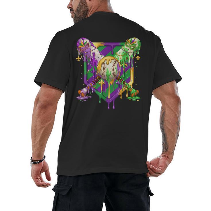 Mardi Gras Ice Cream Drip Baseball Sports For Men Women Kids Men's Back Print T-Shirt