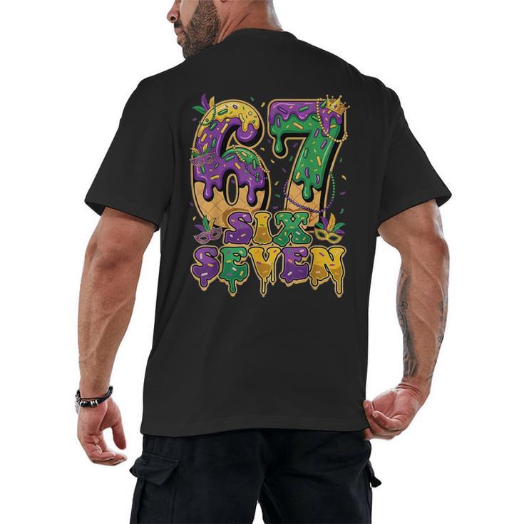 Mardi Gras Six Seven Baseball Drip Number 6 7 Meme Men's Back Print T-Shirt