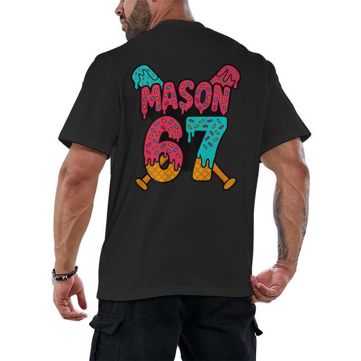 Mason 67 Ice Cream Drip Baseball Meme Men's Back Print T-Shirt