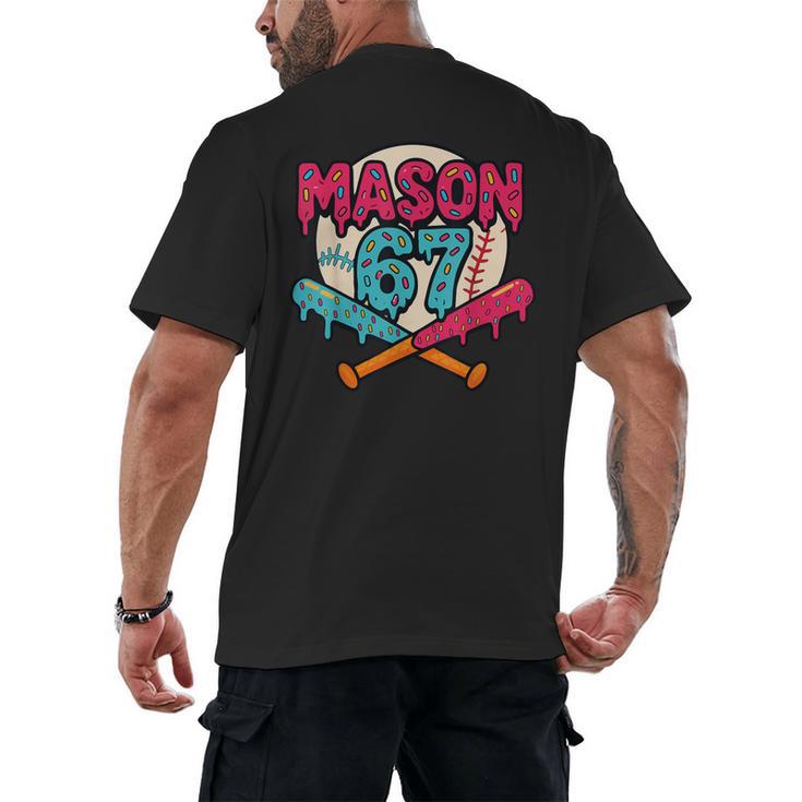 Mason 67 Ice Cream Drip Baseball Meme Graphics Men's Back Print T-Shirt