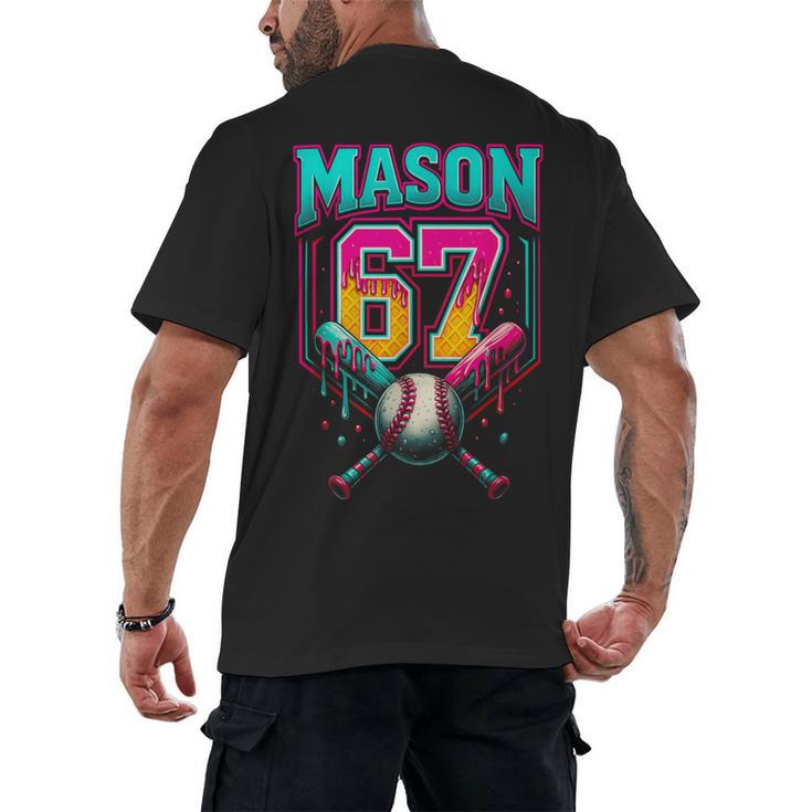 Mason 67 Ice Cream Drip Baseball Ice Cream Drip Men's Back Print T-Shirt