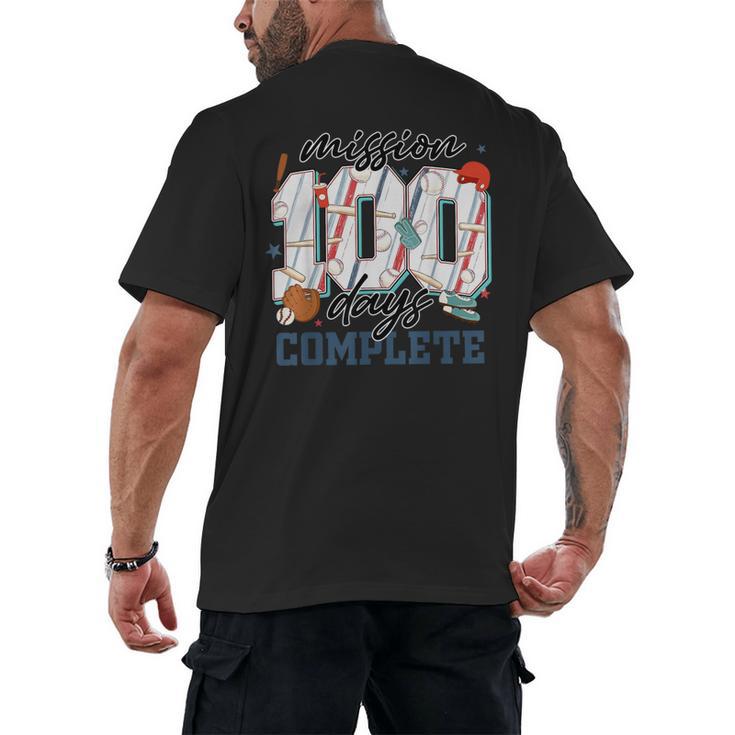 Mission 100 Days Complete Baseball 100th Day Of School Boys Men's Back Print T-Shirt