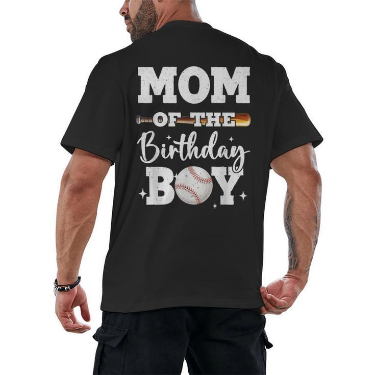 Mom Of The Birthday Boy Baseball Bday Family Men's Back Print T-Shirt