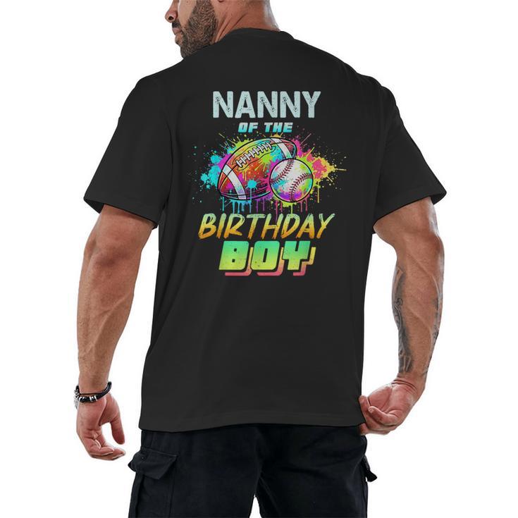 Nanny Of The Birthday Boy Baseball Football Colorful Men's Back Print T-Shirt