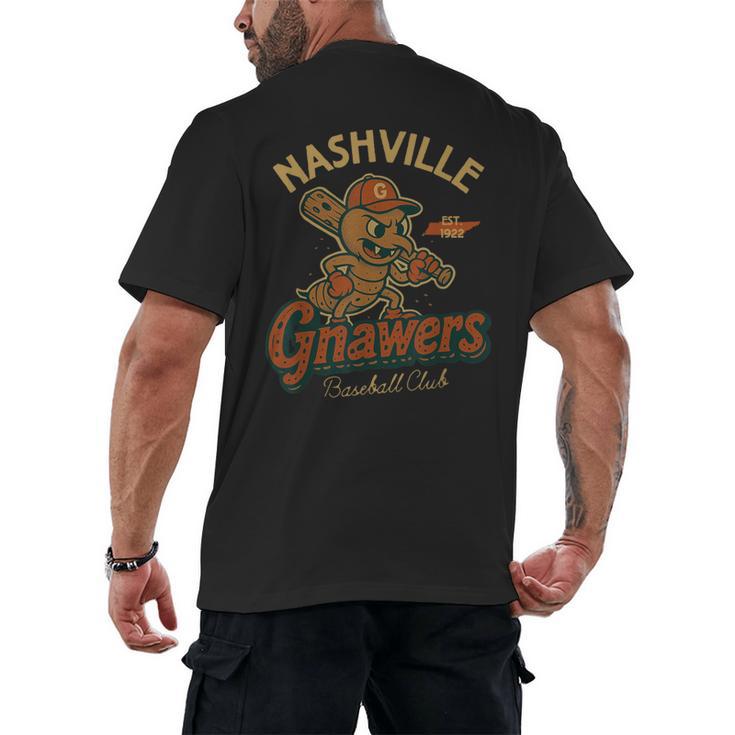Nashville Gnawers Retro Minor League Baseball Men's Back Print T-Shirt