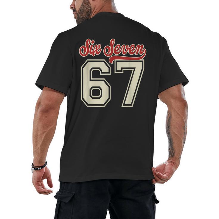Number 67 Meme Six Seven Baseball Style Kids Boy Teen Men's Back Print T-Shirt