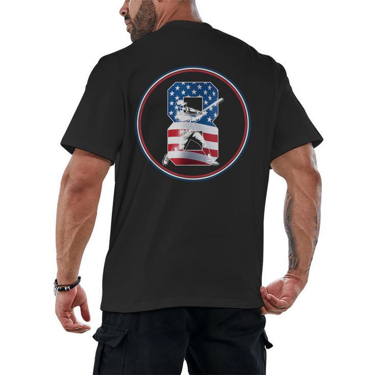 Number 8 Years Baseball 8TH Birthday Men's Back Print T-Shirt
