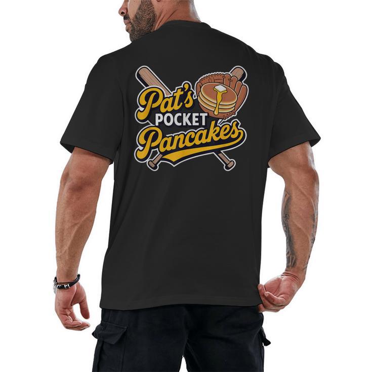 Pat's Pocket Pancakes Baseball Glove Stack Syrup Men's Back Print T-Shirt