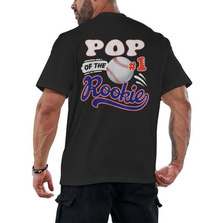 Pop Rookie Of Year 1st Birthday Baseball Theme Matching Men's Back Print T-Shirt