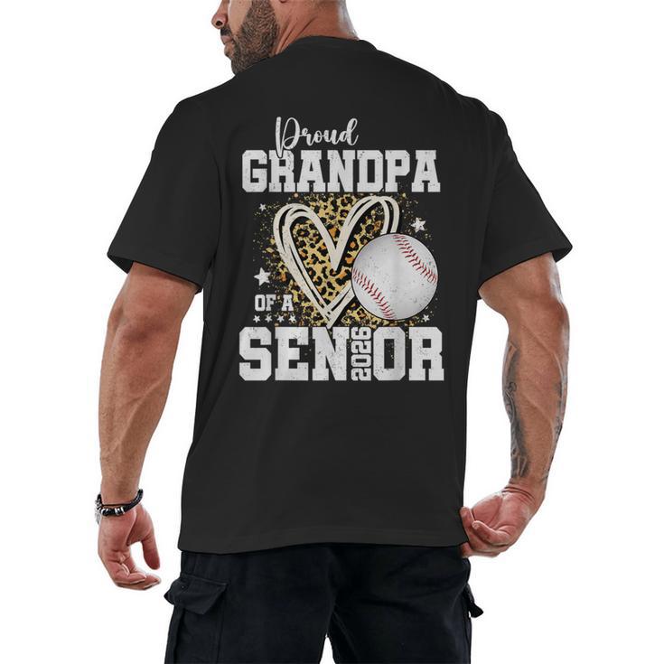 Proud Grandpa Of A 2026 Senior Baseball Graduation Leopard Men's Back Print T-Shirt