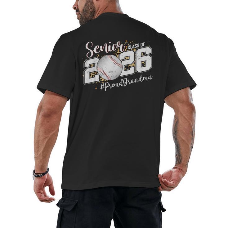 Proud Senior Grandma Class Of 2026 Baseball Graduate Leopard Men's Back Print T-Shirt