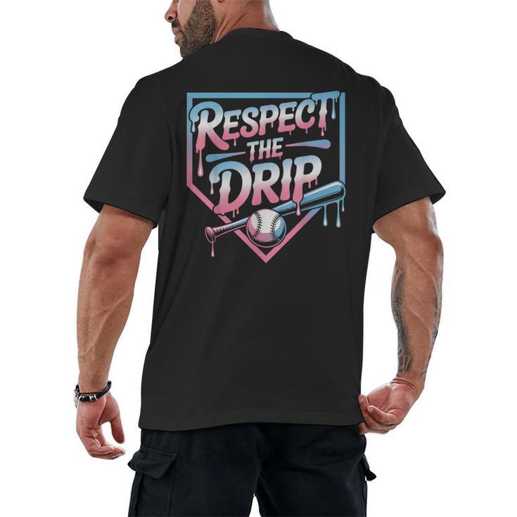Respect The Drip Baseball Player Men's Back Print T-Shirt