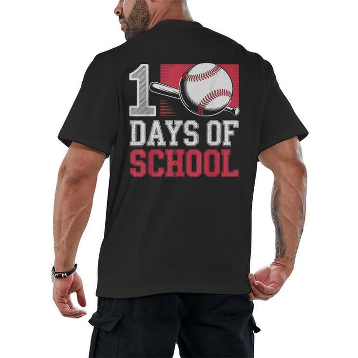 Retro 100 Days Of School Baseball Teacher Student 100 Days Men's Back Print T-Shirt