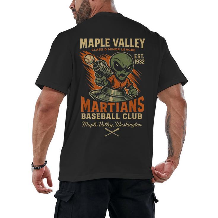 Retro Minor League Maple Valley Martians Baseball Club Men's Back Print T-Shirt