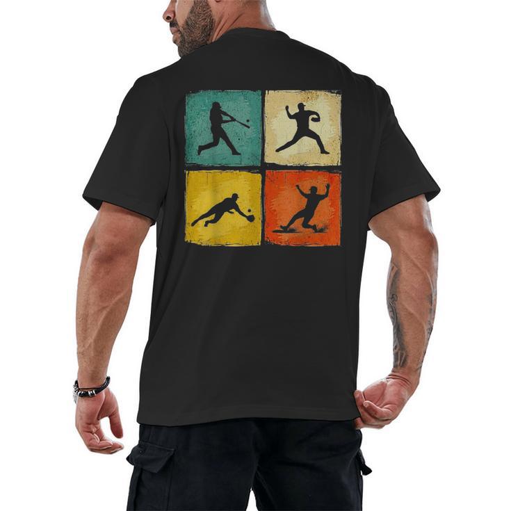 Retro Style Baseball Lover Playing Men Women Kids Baseball Men's Back Print T-Shirt