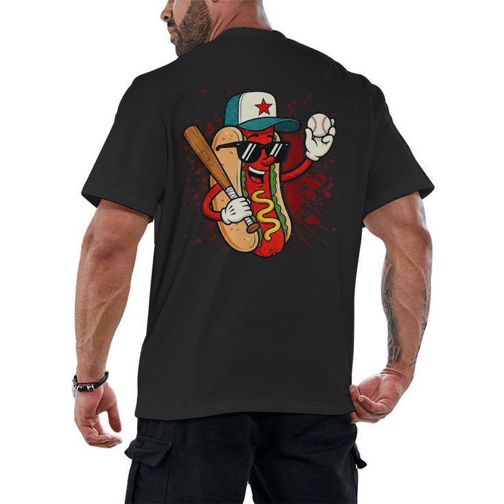 Retro Vintage Baseball Hot Dogs Men's Back Print T-Shirt