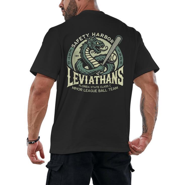 Safety Harbor Leviathans Retro Baseball Monster Men's Back Print T-Shirt