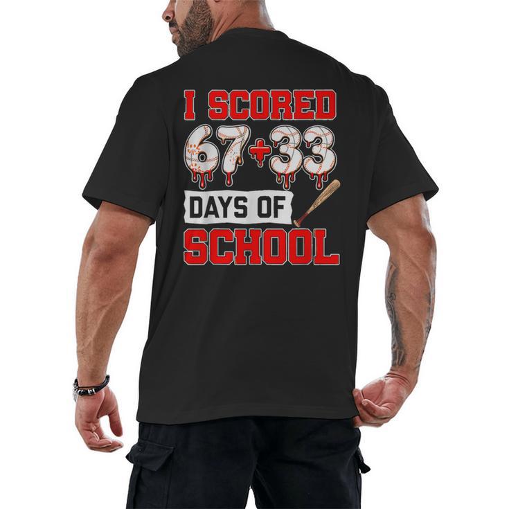 I Scored 6733 100th Days Of School Baseball Six Seven Meme Men's Back Print T-Shirt