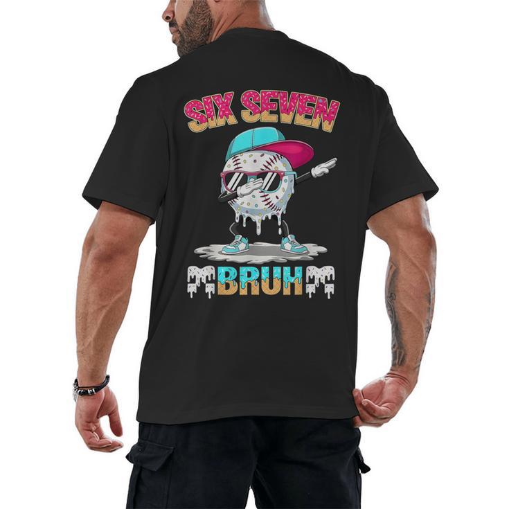 Six Seven 67 Meme Ice Cream Drip Baseball Dabbing Boy Kids Men's Back Print T-Shirt