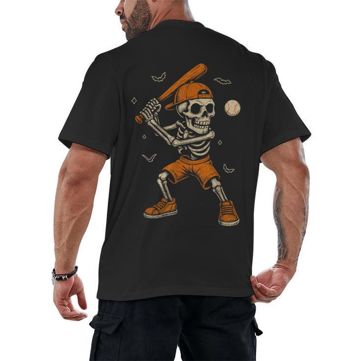Skeleton Baseball Player Costume Halloween Men Boys Men's Back Print T-Shirt