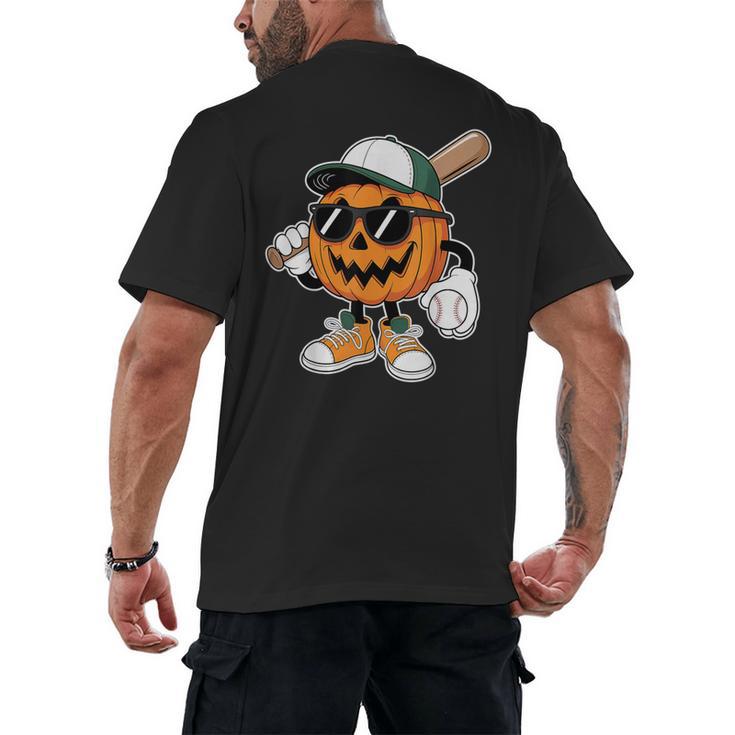 Spooky Jack O Lantern Baseball Halloween Costumes Boys Men's Back Print T-Shirt