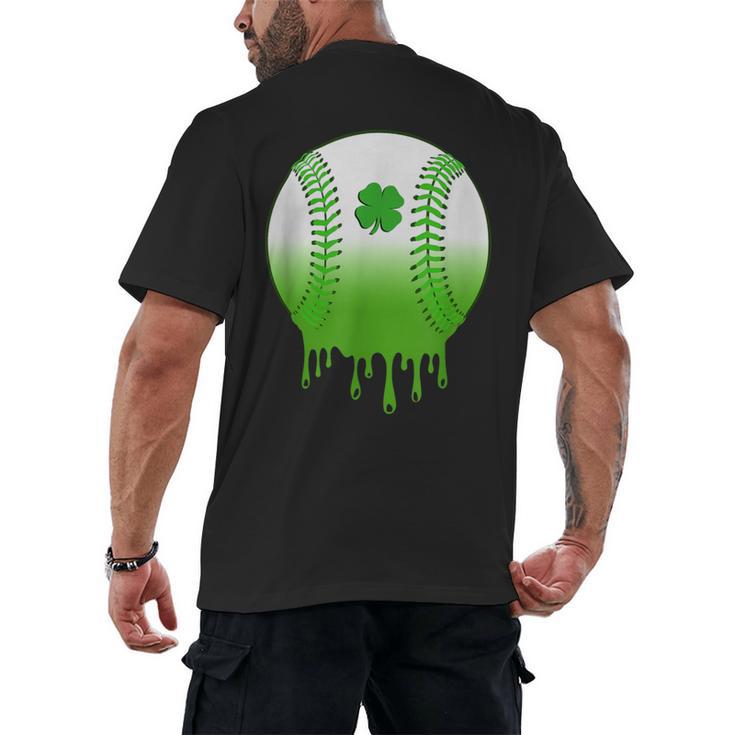St Patricks Day Shamrock Baseball Irish Boys Kids Men Men's Back Print T-Shirt
