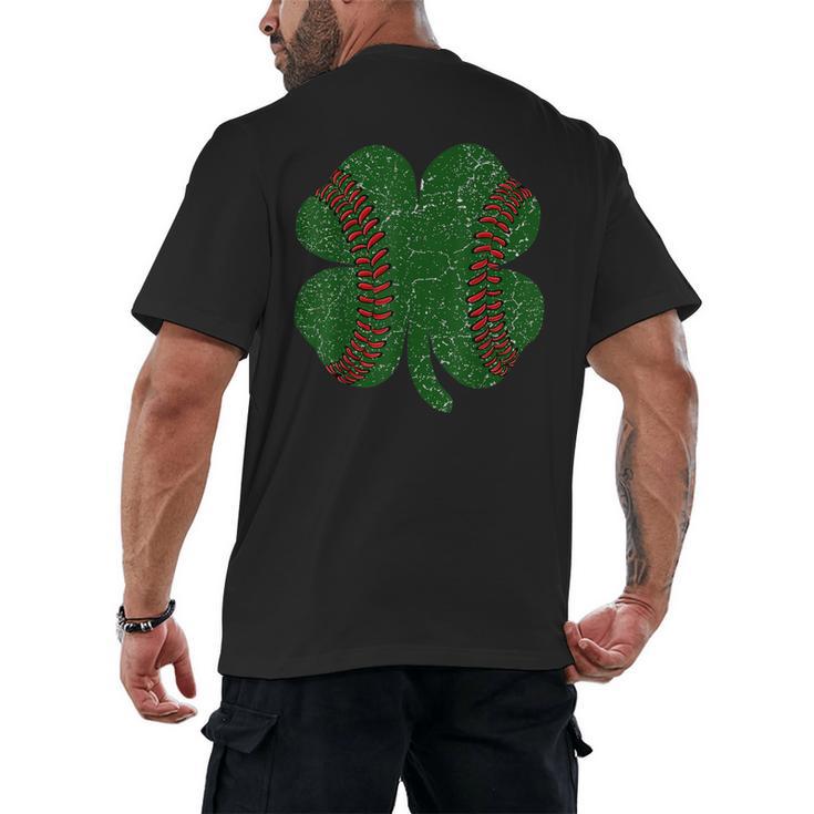 St Patricks Day Shamrock Baseball Saint Paddy's Men's Back Print T-Shirt