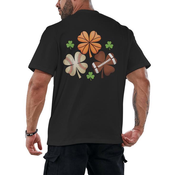 St Patricks Day Shamrock Basketball Baseball Irish Boys Men Men's Back Print T-Shirt