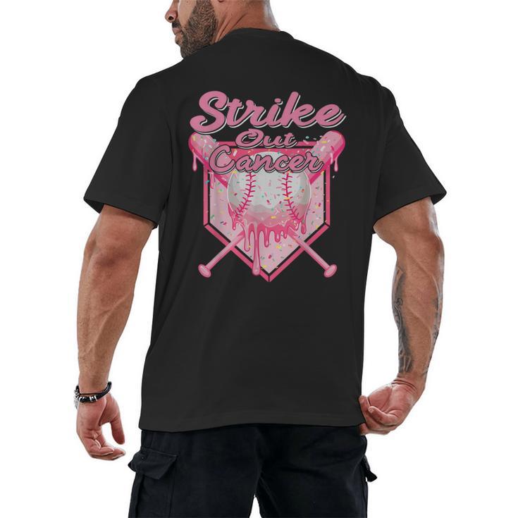 Strike Out Breast Cancer Baseball Drip For Boys Youth Men's Back Print T-Shirt