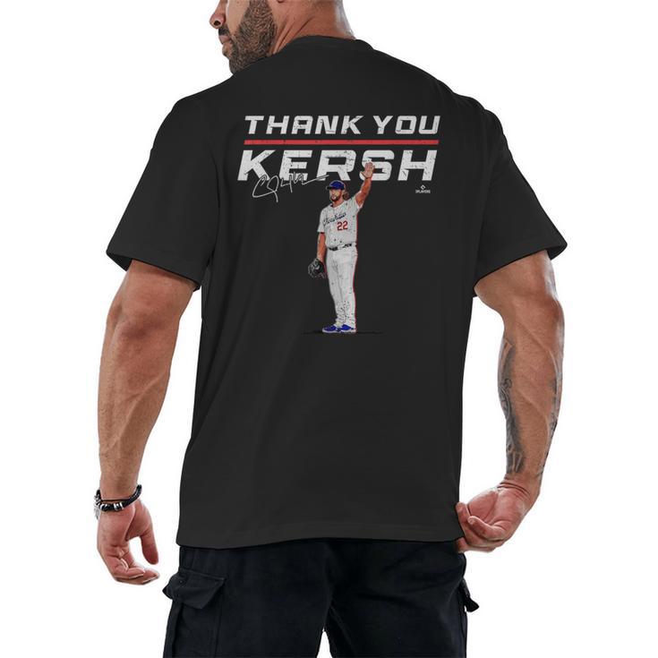 Thank You Kersh Clayton Kershaw Los Angeles Baseball MLBPA Men's Back Print T-Shirt