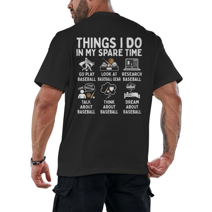Things I Do In My Spare Time Baseball Lover Men's Back Print T-Shirt