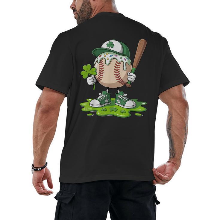 Toddler Baseball Drip Ice Cream Boys Kids St Patricks Day Men's Back Print T-Shirt