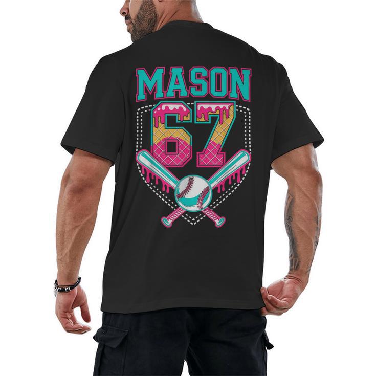 Trendy Mason 67 Mem Ice Cream Drip Baseball Birthday Costume Men's Back Print T-Shirt