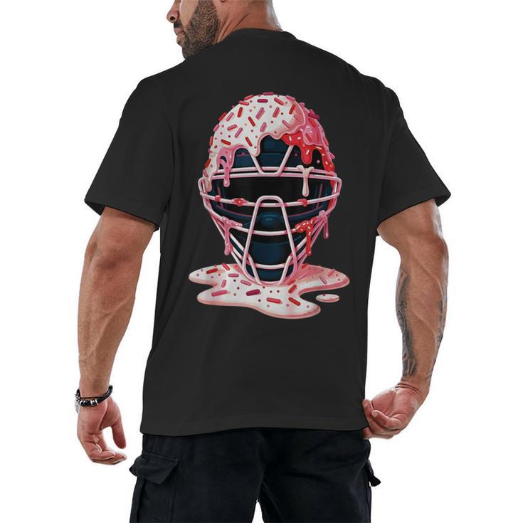 Valentine Baseball Catcher Mask Ice Cream Drip Tee For Boys Men's Back Print T-Shirt