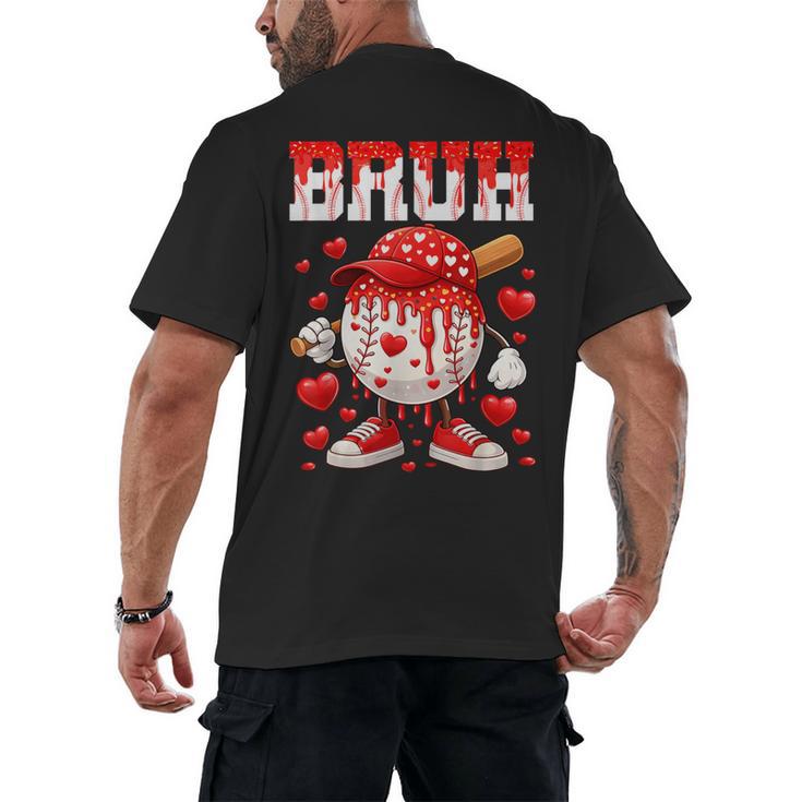 Valentines Day Baseball Drip Boys Bruh Ice Cream Toddler Kid Men's Back Print T-Shirt