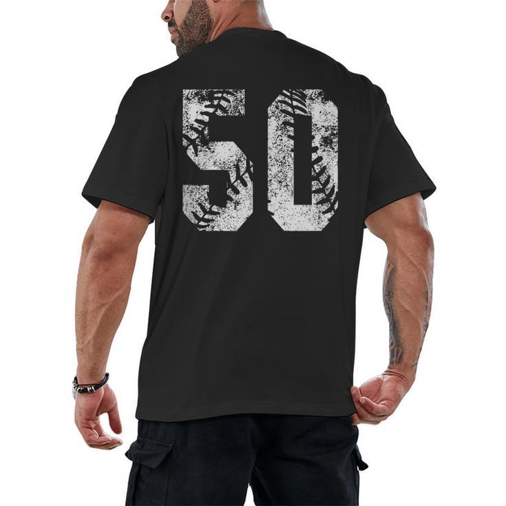 Vintage Baseball Number 50 Jersey Player Uniform Men's Back Print T-Shirt