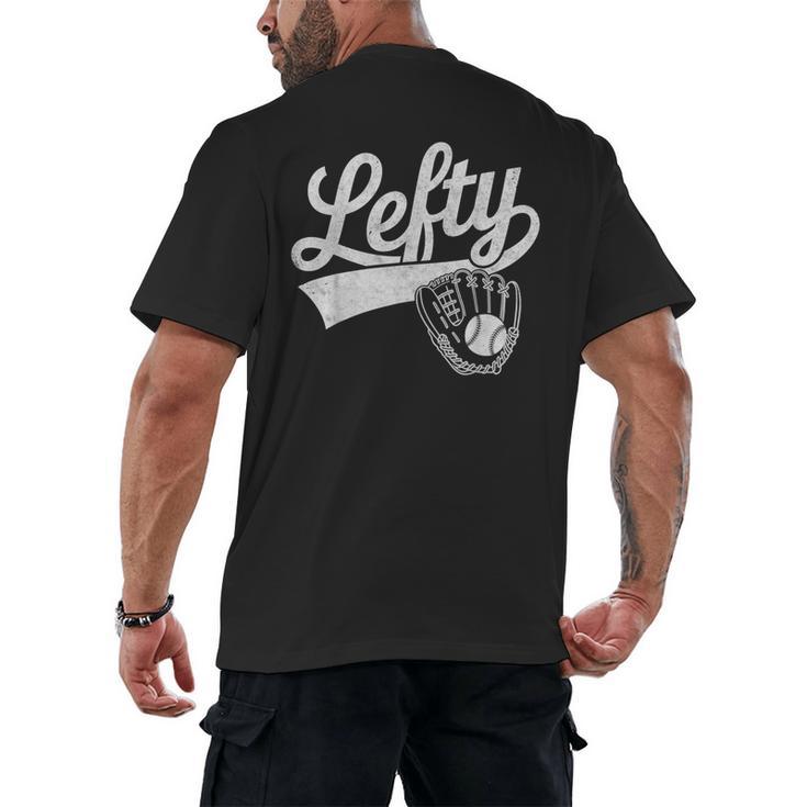 Vintage Baseball Tee Lefty Left Handed Baseball Player Men's Back Print T-Shirt