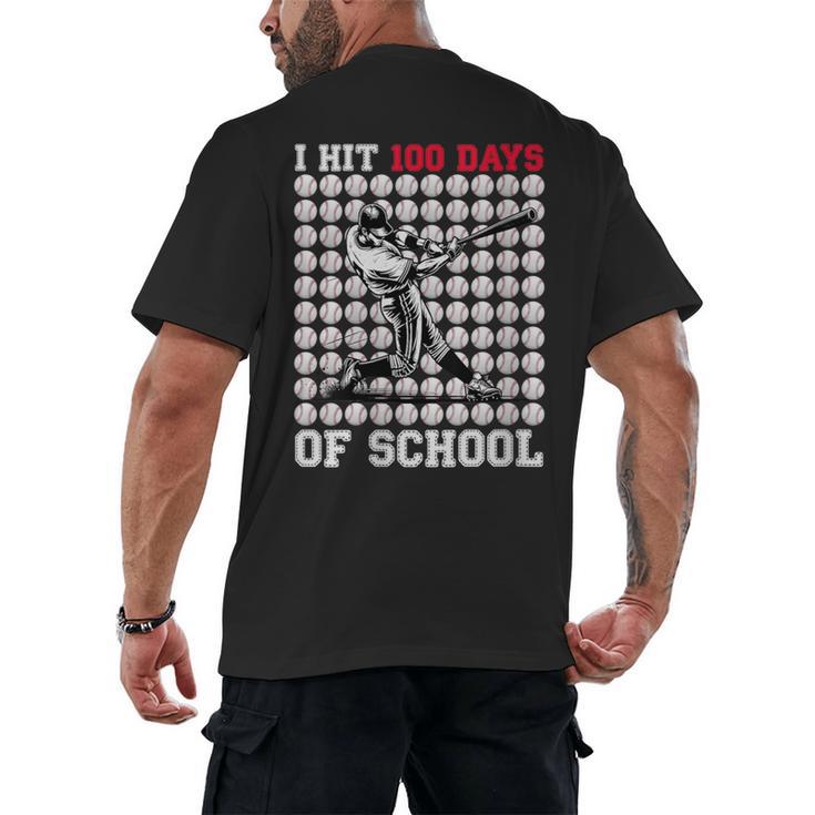 Women's I Hit 100 Days Of School Baseball 100th Day Boys Kids Men's Back Print T-Shirt