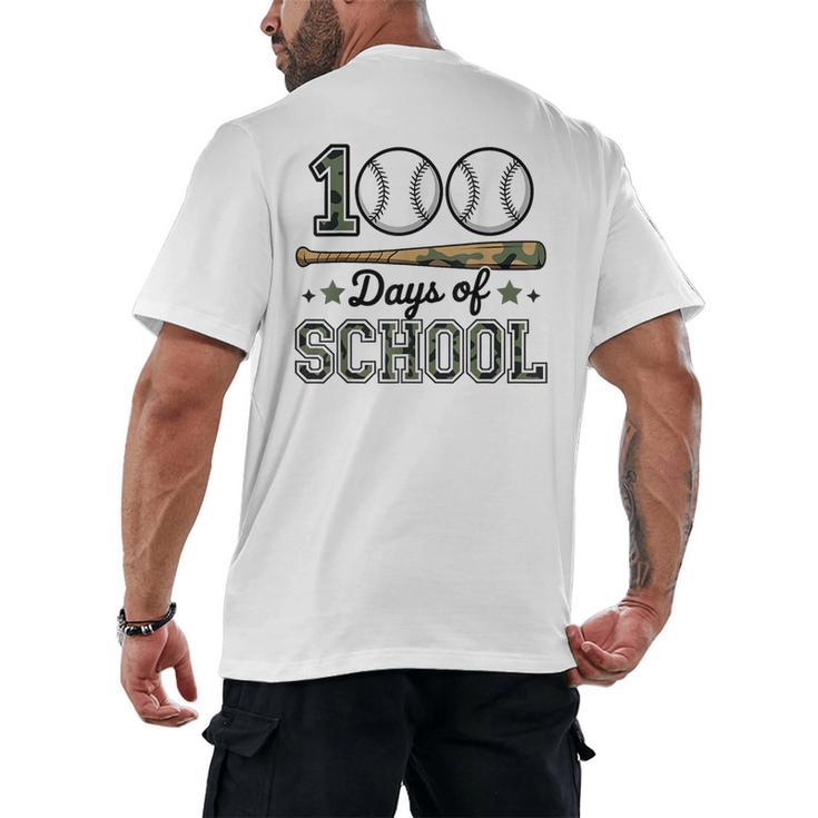 100 Days Of School Baseball Camo Boys School Teacher Men's Back Print T-Shirt
