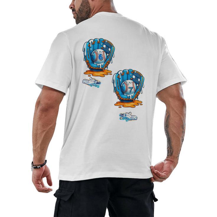 6-7 Meme Baseball Drip Team Glove Catcher Ice Cream Men's Back Print T-Shirt