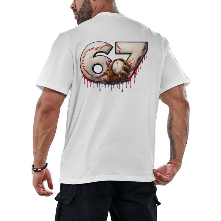 6 7 Six Seven American Baseball Graphic Men's Back Print T-Shirt
