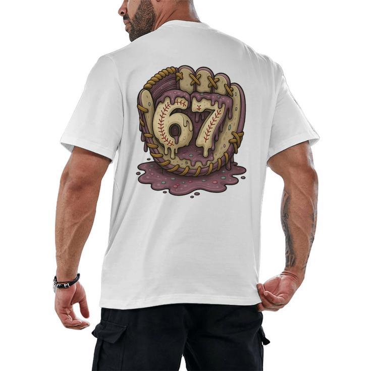 67 Ice Cream Drip Six Seven Baseball Premium Tri-Blend Men's Back Print T-Shirt